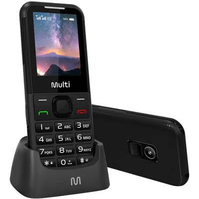Celular Com Base 4g Ideal Para Idoso Botão Sos Números Grandes preto