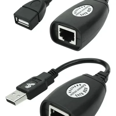 Extensão Usb 45 Metros Via Cabo De Rede Utp Rj45 Cat5 Cat6