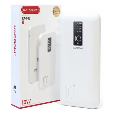 Carregador Portátil 10000mah Power Bank Ka-966 Celular Cor:branco