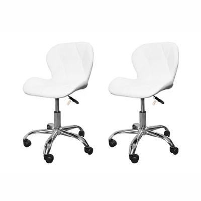 Kit 2 Cadeiras Escritório Giratória Office Eiffel Slim Branco