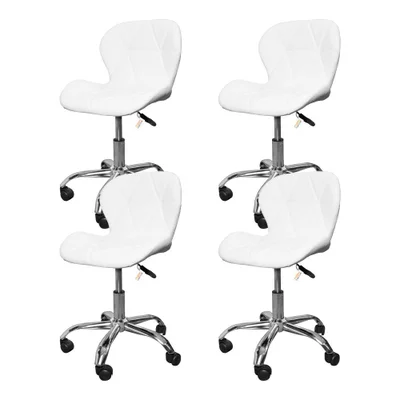 Kit 4 Cadeiras Escritório Giratória Office Eiffel Slim Branco