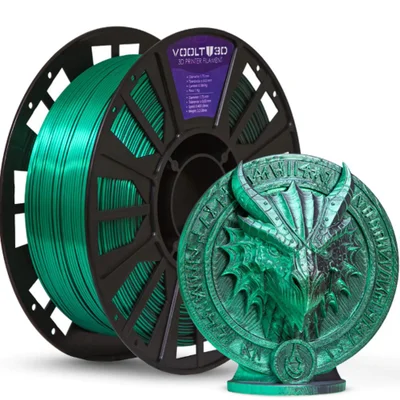 Filamento Impressora 3d Pla 1kg Duo Color Shadow Verde Com Preto V-silk Voolt 3d