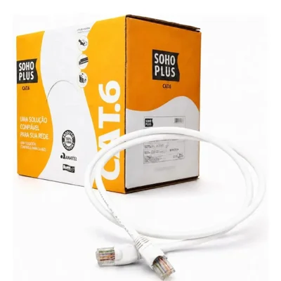 Cabo De Rede Cat6 20 Metros Branco Furukawa Sohoplus Patch Cord