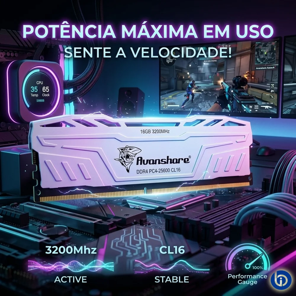 Memoria Para Desktop Ddr4 16gb 3200mhz Com Dessipador Prata Prosetup Avanshare Memoria Para Desktop Ddr4 16gb 3200mhz Com Dessipador Prata Prosetup Avanshare