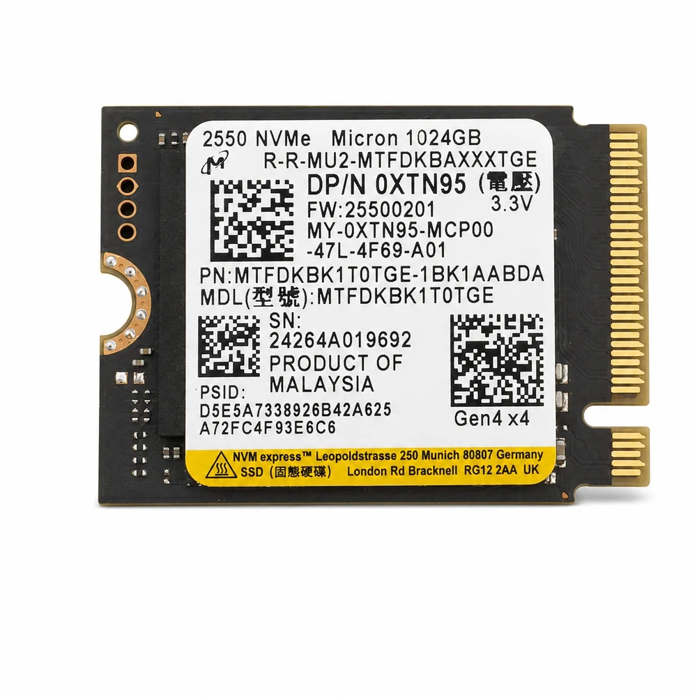 SSD Micron 2550 1TB Nvme M.2 2230 PCie 4.0 X4 SSD Micron 2550 1TB Nvme M.2 2230 PCie 4.0 X4