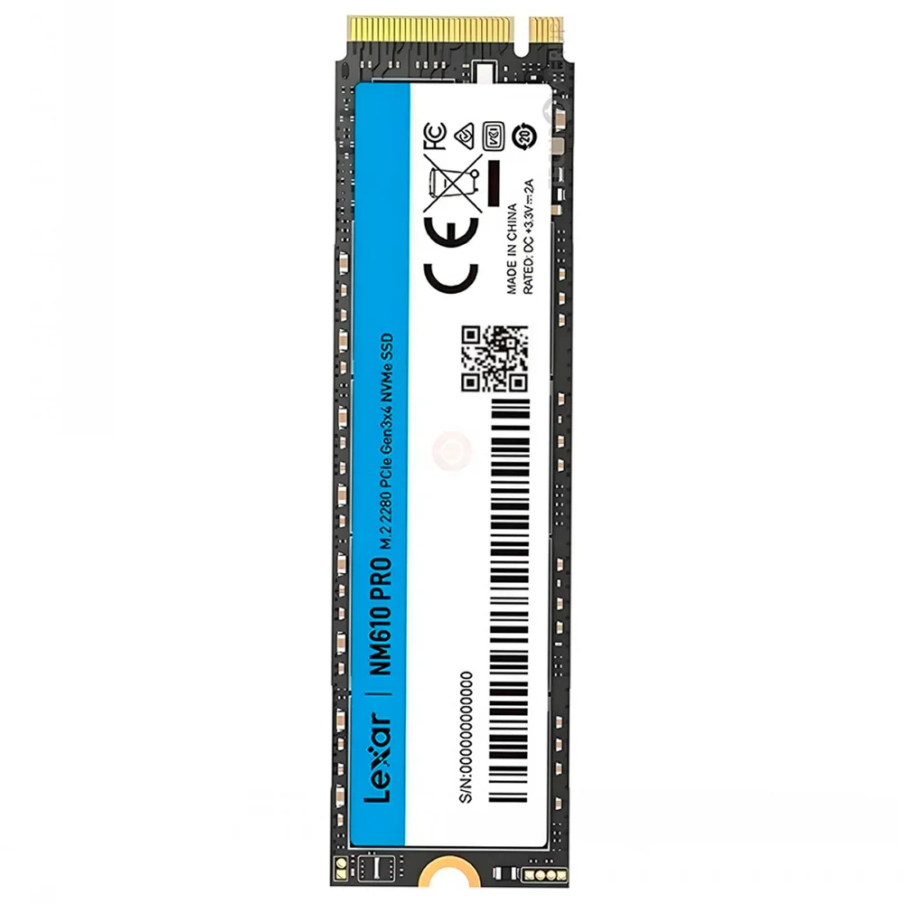 Imagem 2 de 4 do produto SSD Lexar Nm610 Pro 500gb, M.2 2280, PCie Gen3 X4, Nvme 1.4, Leitura Até 3300 Mb/s - Lnmn610p500g-rnnn
