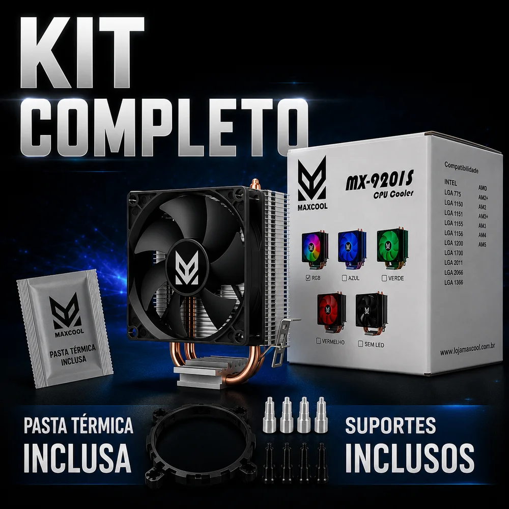 Imagem 2 de 5 do produto Cooler Maxcool MX-9201S RGB Intel / AMD