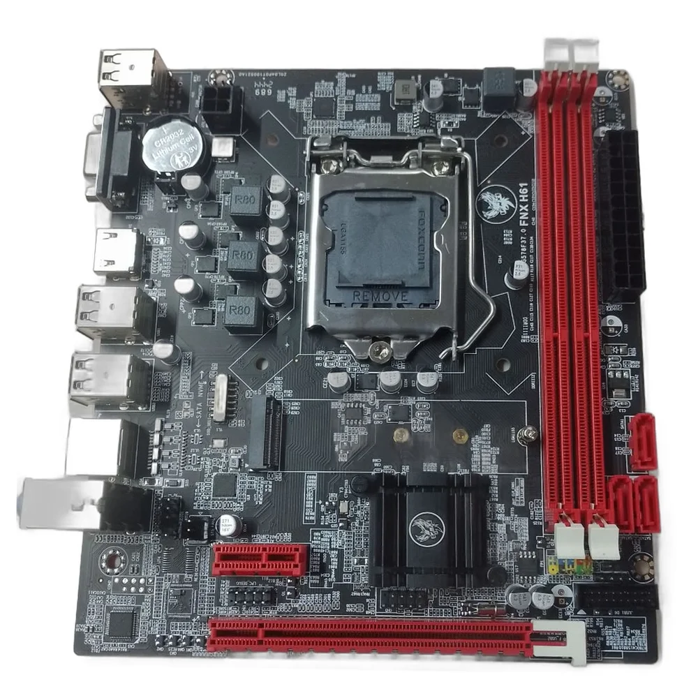 Placa Mãe Fnx H61, Intel LGA 1155, Ddr3, M.2, Lan Gigabit, Usb 2.0, Vga + HDMI - Fnxpm/h61 Placa Mãe Fnx H61, Intel LGA 1155, Ddr3, M.2, Lan Gigabit, Usb 2.0, Vga + HDMI - Fnxpm/h61