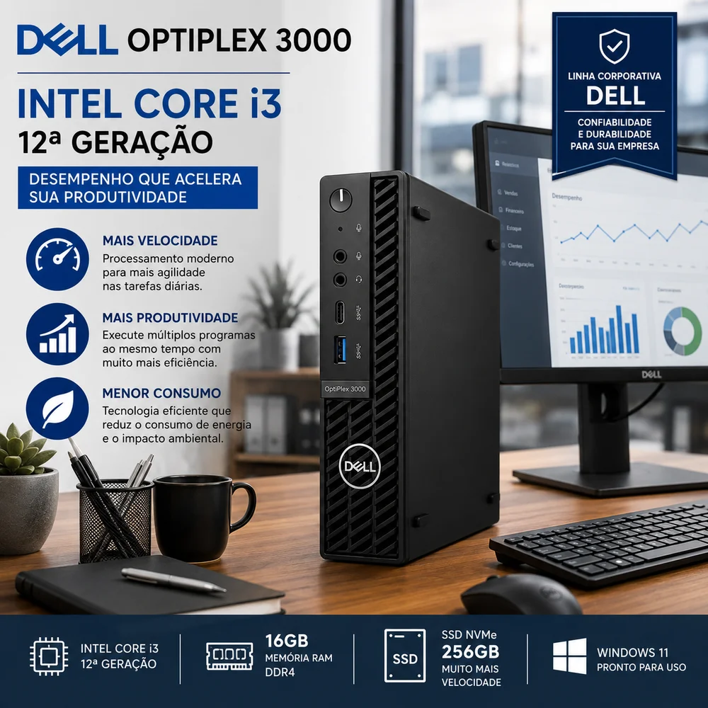 Dell Optiplex 3000 i3 12 Geraço 16gb Ram SSD