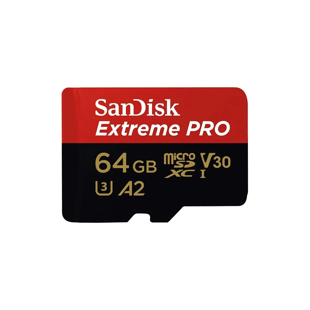 Cartão De Memória Micro Sd Sandisk Extreme Pro U3 64gb 4k Sdsqxcu-064g-gn6ma Classe 10 V30 A2 200mb/s Leitura Adaptador Sd