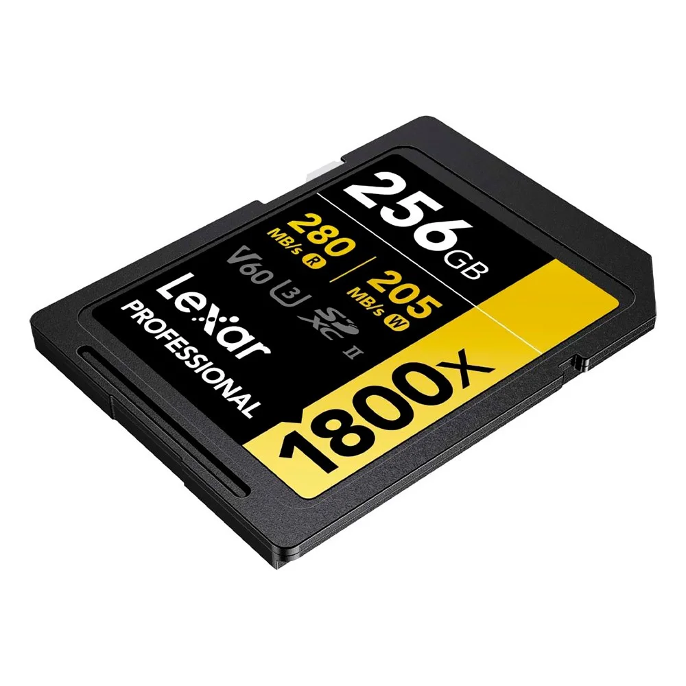 Cartão De Memória Lexar Professional Gold Series 1800x Lsd1800256g Sdxc 256gb Uhs-ii U3 V60 4k Full Hd Leitura 280mb/s Profissional
