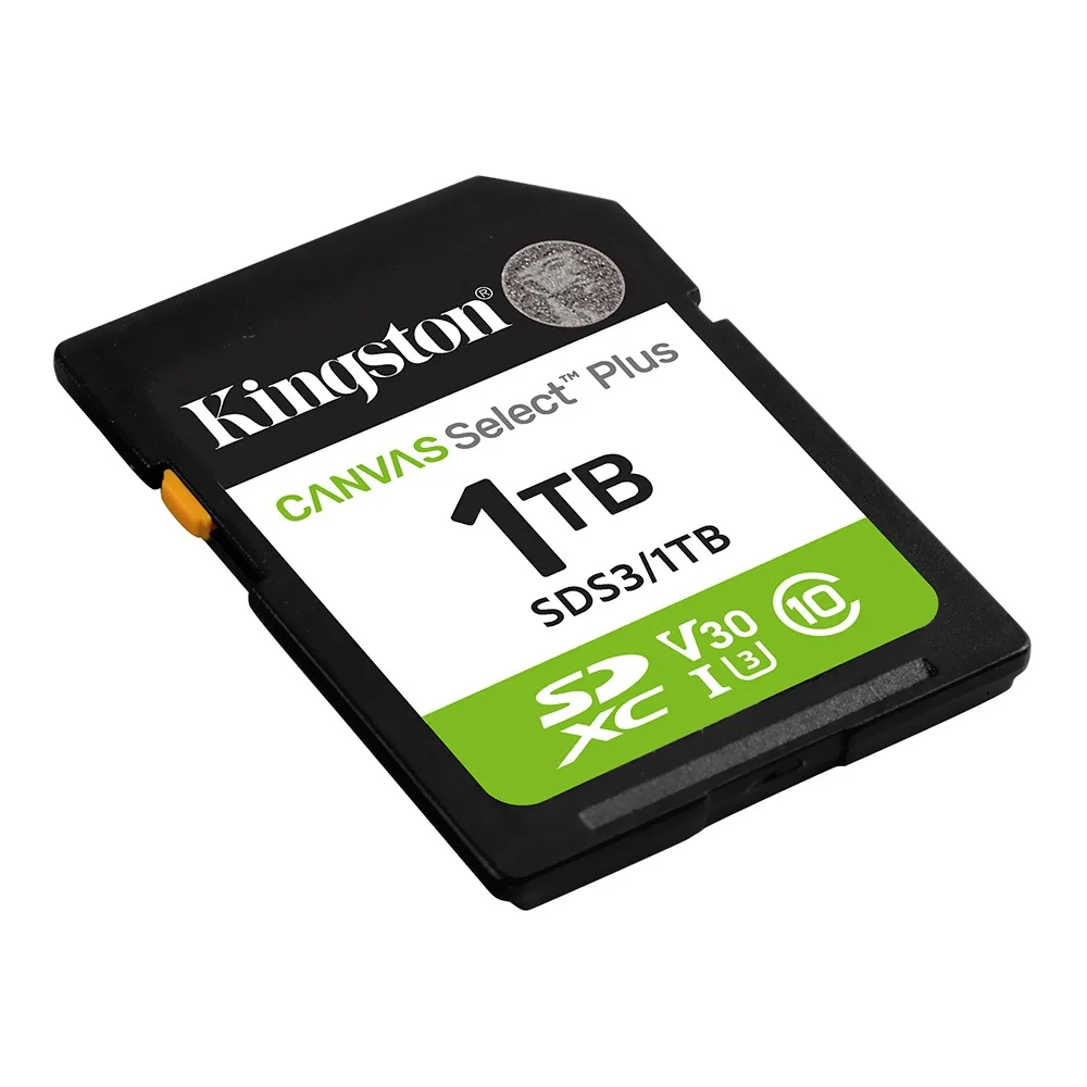 Imagem 2 de 3 do produto Cartão De Memória Kingston Canvas Select Plus C10 1TB Sds3/1TB Microsdxc Uhs-i Classe 10 Leitura 100mb/s 4k Full Hd