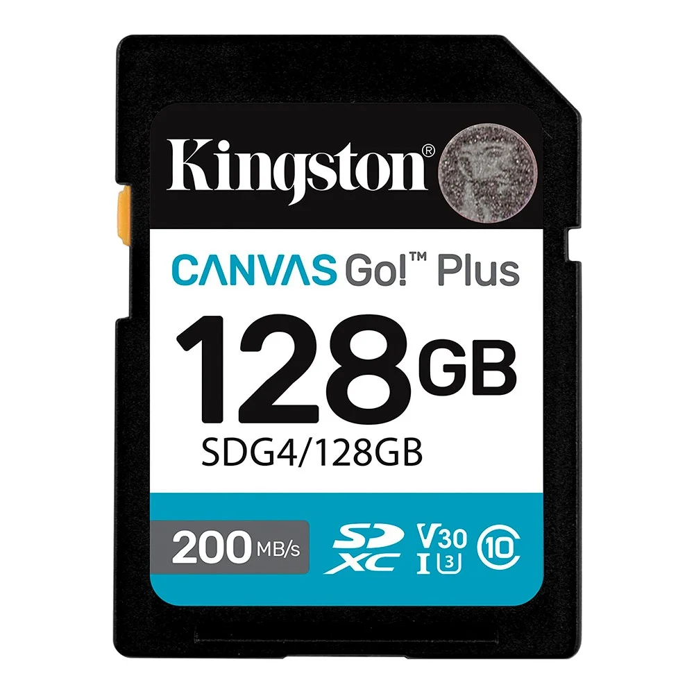 Cartão De Memória Kingston Canvas Go Plus Sdg4/128GB Microsdxc 128GB Uhs-i U3 V30 A2 4k Leitura 170mb/s Com Adaptador Sd