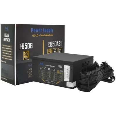 Fonte De Alimentação Mtek Psr850a31 850w Atx Semi Modular 80 Plus Gold Atx 3.1 PC Gamer Bivolt Silenciosa