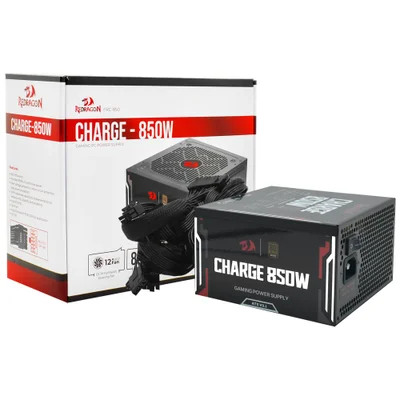 Fonte De Alimentação Redragon Charge Frc-850 850w Atx Não Modular 80 Plus Bronze Atx V3.1 Bivolt Silencioso Gaming PC
