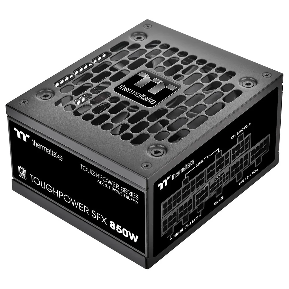 Fonte De Alimentação Thermaltake Toughpower 850w Ps-stp-0850fnfapu-1 Sfx Modular 80 Plus Platinum Atx 3.1 PCie 5.0 Bivolt