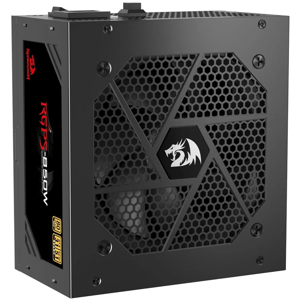 Fonte De Alimentação Redragon Gc-ps010 V2 850w Atx Modular 80 Plus Gold Atx 3.1 PCie 5.0 Bivolt Preto