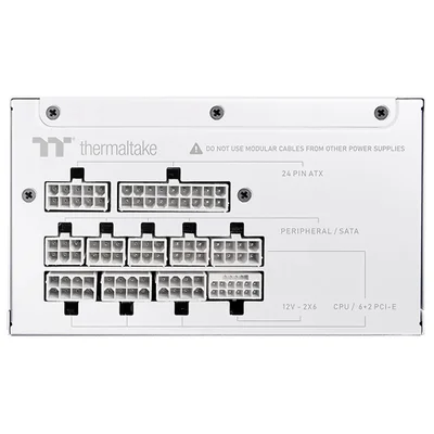 Fonte De Alimentação Thermaltake Toughpower Gt Snow 850w Ps-tpt-0850fnfagu-w Modular 80 Plus Gold Atx 3.1 PCie 5.1 Branco