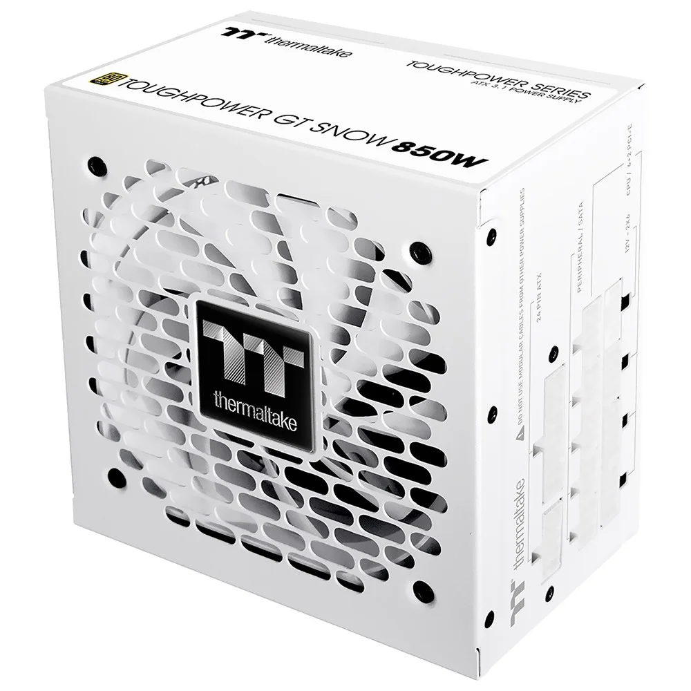 Imagem 2 de 3 do produto Fonte De Alimentação Thermaltake Toughpower Gt Snow 850w Ps-tpt-0850fnfagu-w Modular 80 Plus Gold Atx 3.1 PCie 5.1 Branco