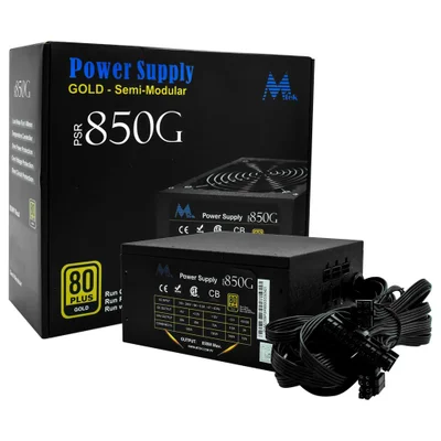Fonte De Alimentação Mtek Psr-850g 850w Atx Semi Modular 80 Plus Gold Pfc Ativo Silenciosa Bivolt PC Gamer