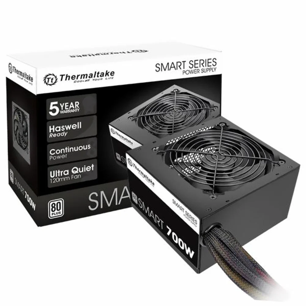 Fonte De Alimentação Thermaltake Smart Series Spd-0700p 700w Atx Não Modular 80 Plus White Bivolt Silenciosa Para PC Gamer