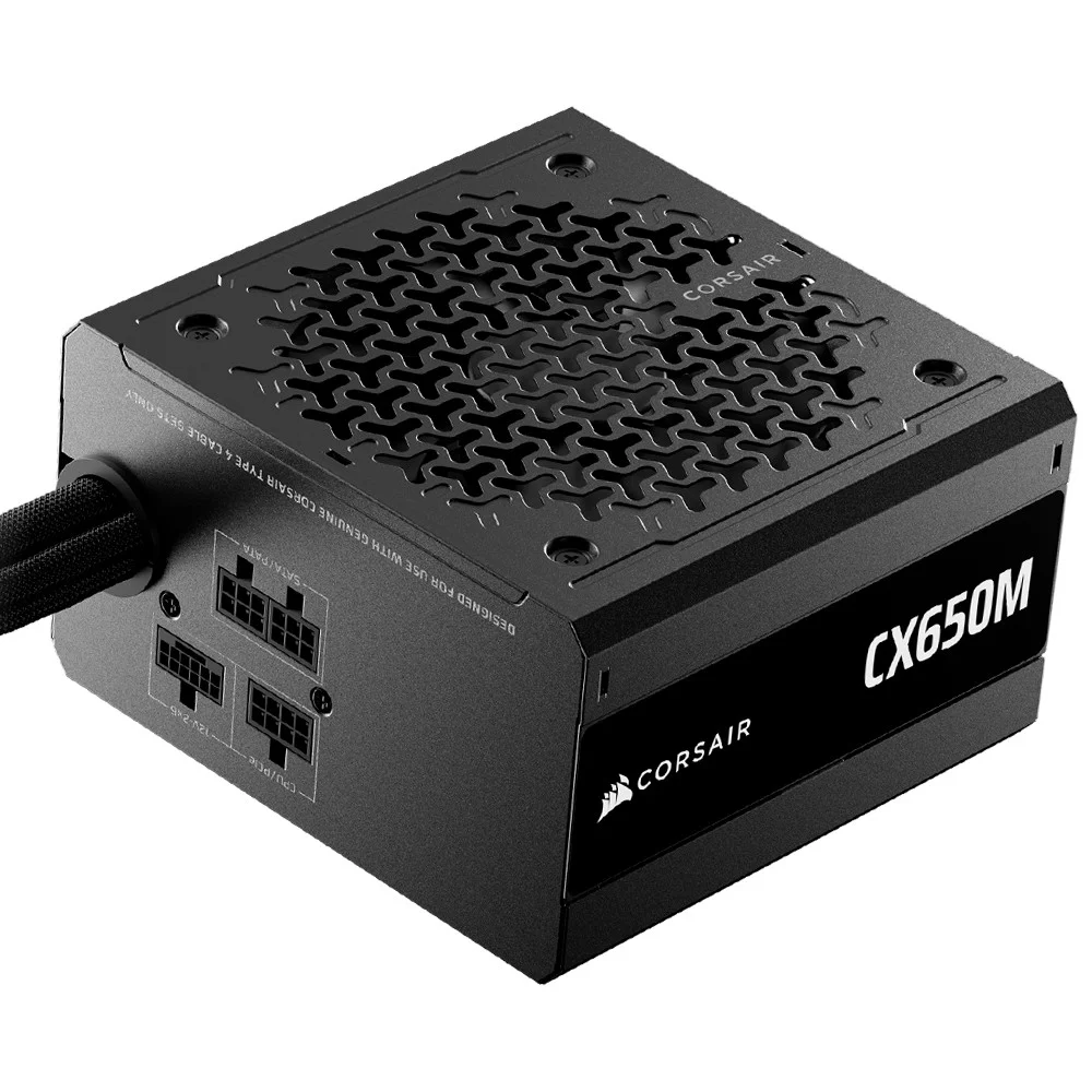 Fonte De Alimentação Corsair Cx650m 650w Cp-9020310-br Atx Semi Modular Cybenetics Bronze Pfc Ativo Silenciosa Preto