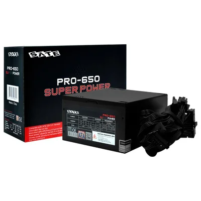 Fonte De Alimentação Satellite Pro-650 Super Power 650w Atx Não Modular Bivolt Silenciosa Ventilador 120mm PC Gamer