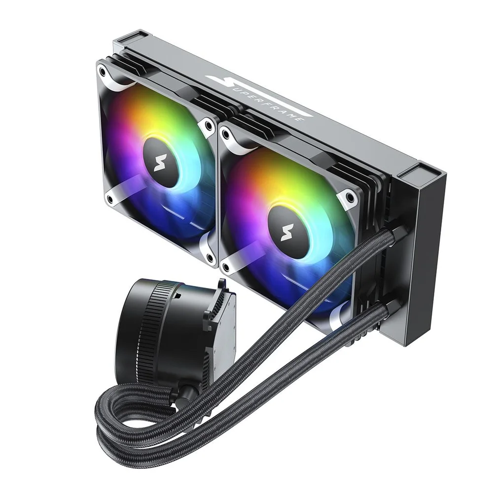 Imagem 2 de 5 do produto Water Cooler Superframe Isengard Smart, ARGB, 240mm, Intel-amd, Controladora, Black, Sf-w240b-s