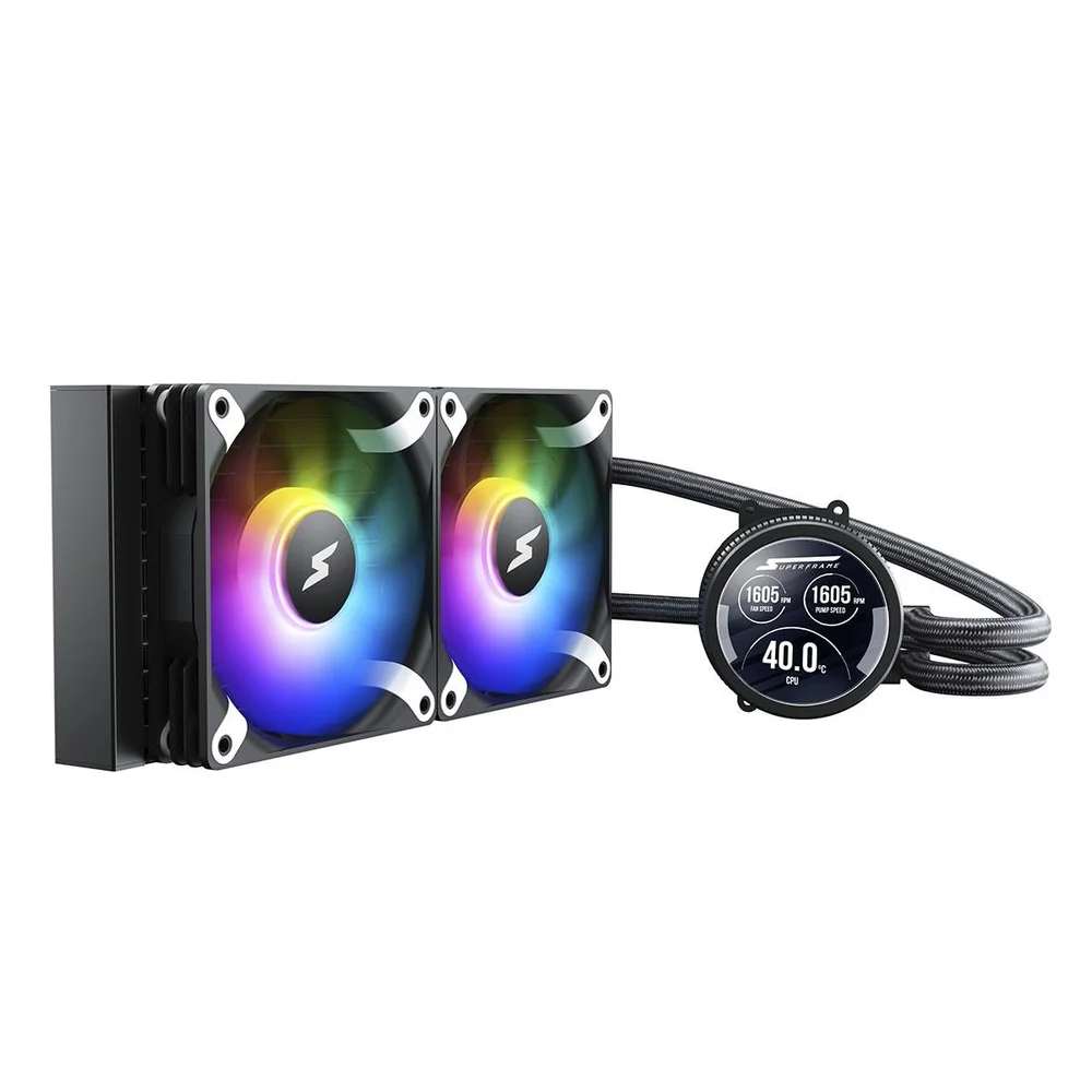 Imagem 3 de 5 do produto Water Cooler Superframe Isengard Smart, ARGB, 240mm, Intel-amd, Controladora, Black, Sf-w240b-s