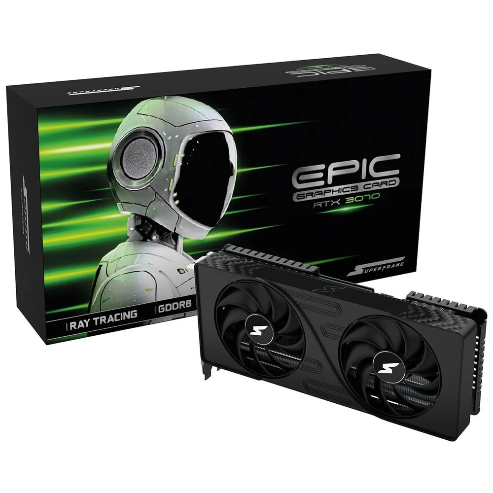 Placa De Vídeo Superframe Nvidia Geforce RTX 3070 Epic, 8GB, Gddr6, Dlss, Ray Tracing, Sf-gc-epnv30708GBd6