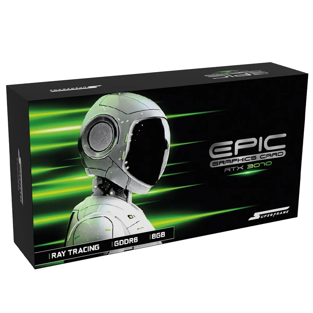 Imagem 3 de 5 do produto Placa De Vídeo Superframe Nvidia Geforce RTX 3070 Epic, 8GB, Gddr6, Dlss, Ray Tracing, Sf-gc-epnv30708GBd6