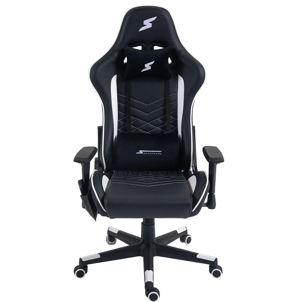 Cadeira SuperFrame Wave, Massageadora, Reclinável, 2D, Com Controle, Preta e Branca, SF-CH-WVR2DBWL