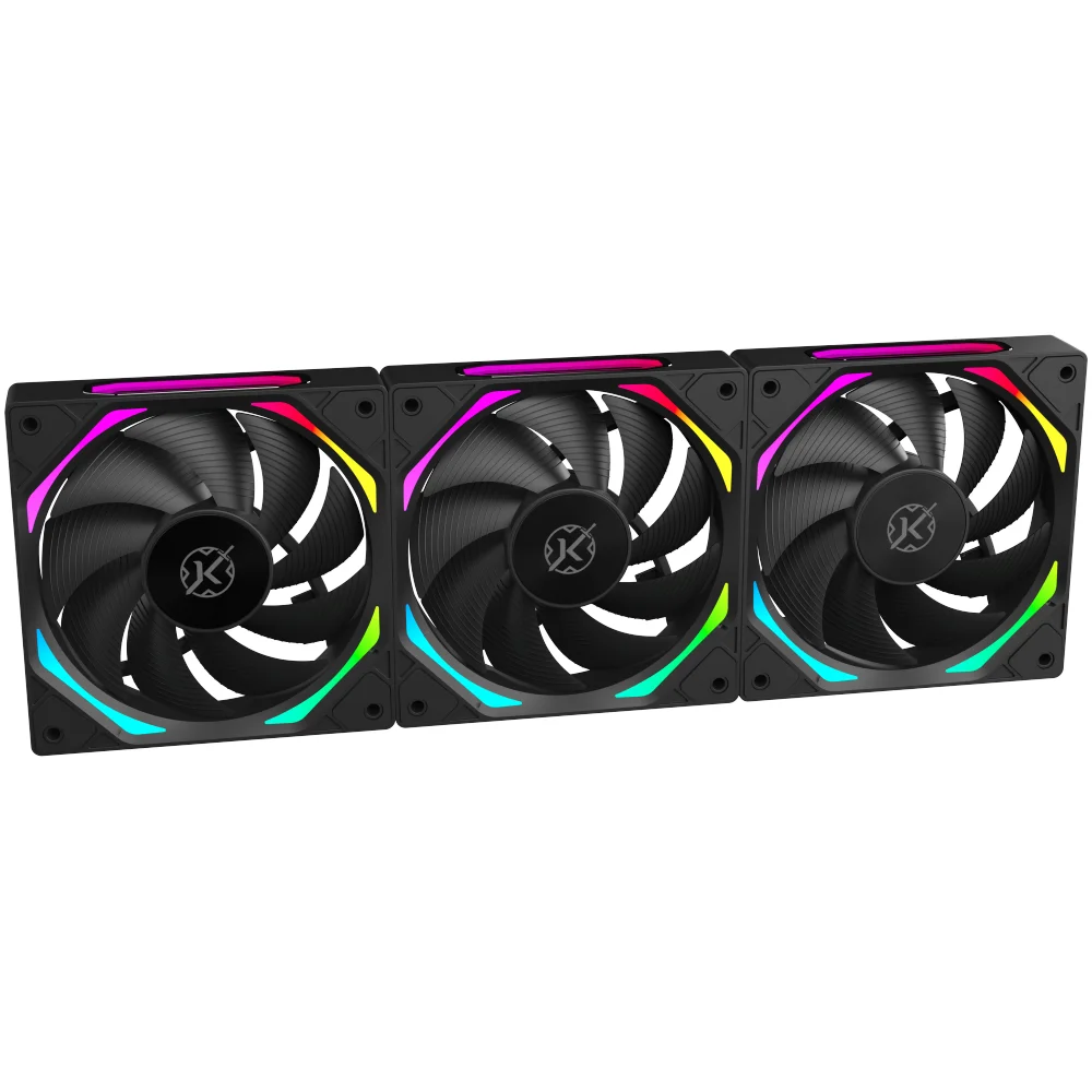 Imagem 5 de 5 do produto Kit Com 3 Fans Kalkan Halo ARGB Reverse 120 Mm Preto
