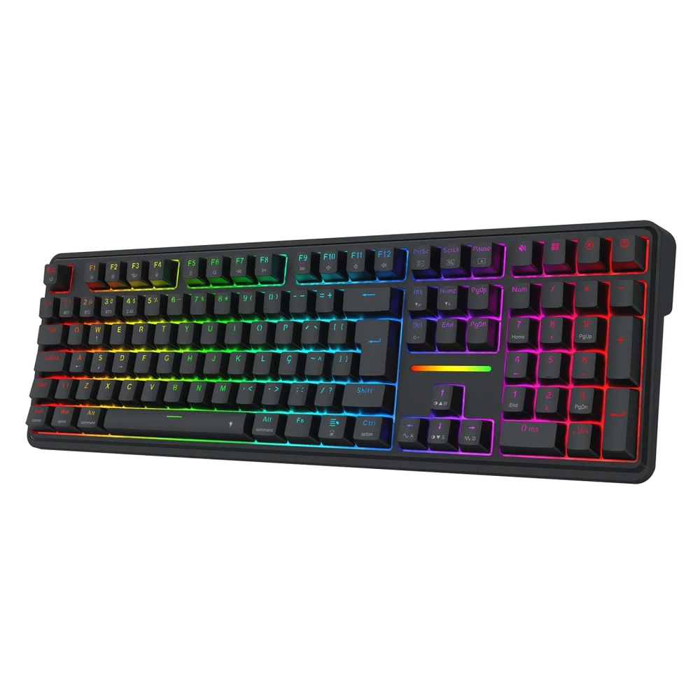 Imagem 3 de 5 do produto Teclado Mec Redragon Antonium Pro, RGB, Usb/wf/blt, Full-size, Sw Manbo, Black - K745RGB-pro (pt-manbo L)