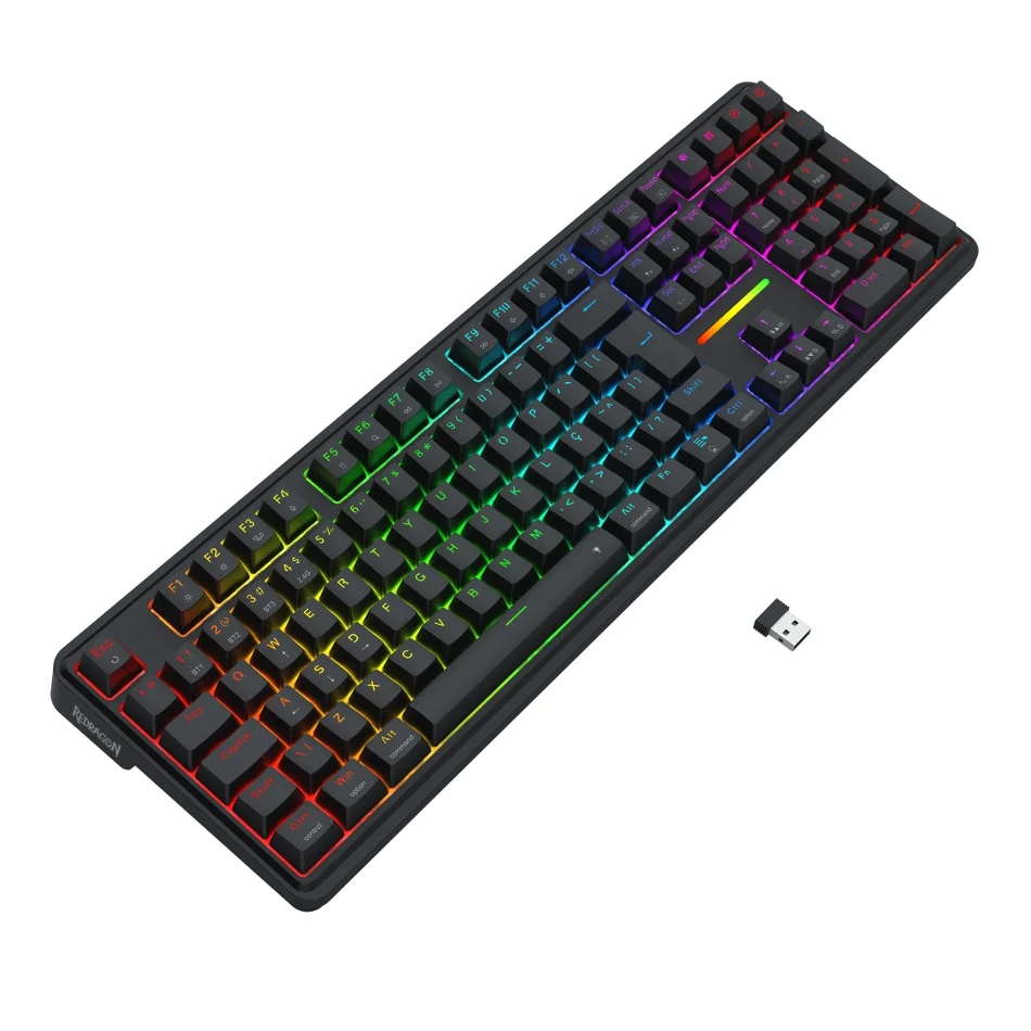 Imagem 4 de 5 do produto Teclado Mec Redragon Antonium Pro, RGB, Usb/wf/blt, Full-size, Sw Manbo, Black - K745RGB-pro (pt-manbo L)