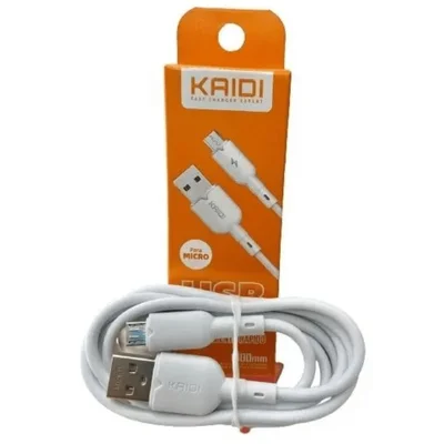 Cabo Usb Para Micro-usb Kaidi 1 Metro Branco Carga Rápida Kd-28m
