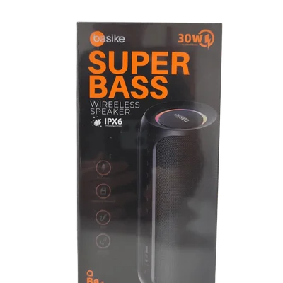 Caixa De Som Bluetooth Basike Super Bass Ba-rad034 30w Ipx6 RGB Tws Bateria Longa Duração