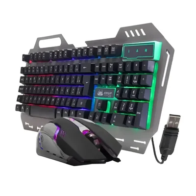 Kit Teclado E Mouse Gamer Knup Kp-2054 Usb Com Fio Para PC E Console