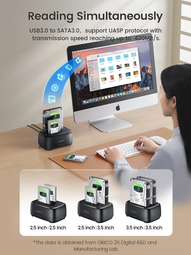 Dock Station Usb 3.0 Dual Hd SSD Sata 2.5" & 3.5" " Clone Offline 36tb Dock Station Usb 3.0 Dual Hd SSD Sata 2.5" & 3.5" " Clone Offline 36tb