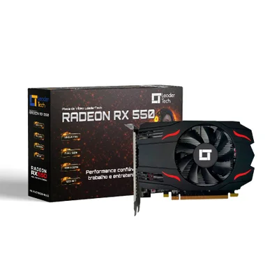 Placa De Vídeo Leadertech Radeon Rx 550 4gb GDDR5 128 Bits - Pv-lt-rx550-4g-d5