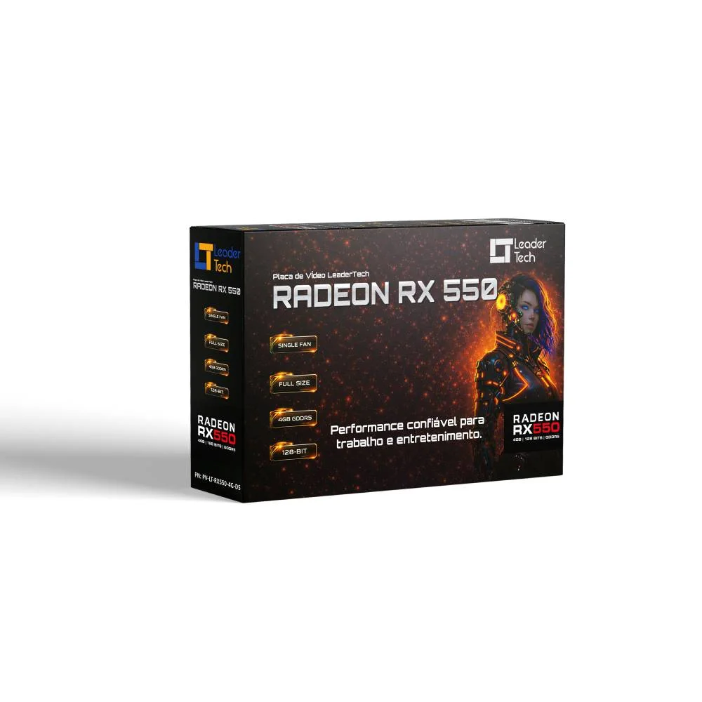 Imagem 3 de 3 do produto Placa De Vídeo Leadertech Radeon Rx 550 4gb GDDR5 128 Bits - Pv-lt-rx550-4g-d5