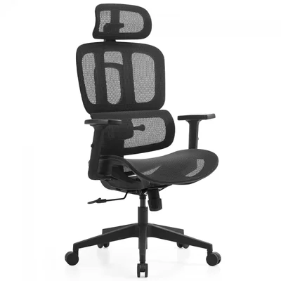 Cadeira De Escritório Dr. Office Business, Preto, Mesh, 2d Com 7cm De Altura Ajustável, Suporta Até 120kg