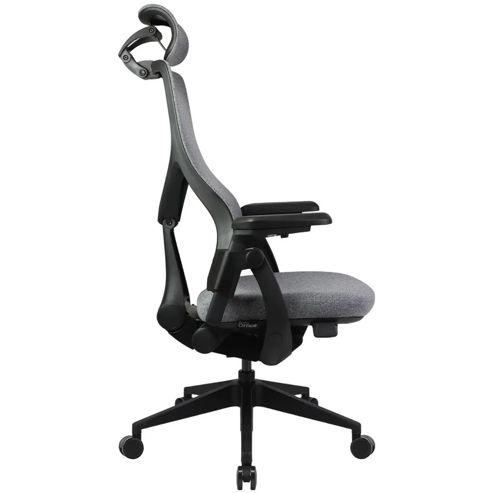 Imagem 5 de 5 do produto Cadeira De Escritório Dr. Office Adapt Plus, Ajustável, Tecido, 3d, Reclinável, Preta E Cinza, Dr-ch-apr3dbgf