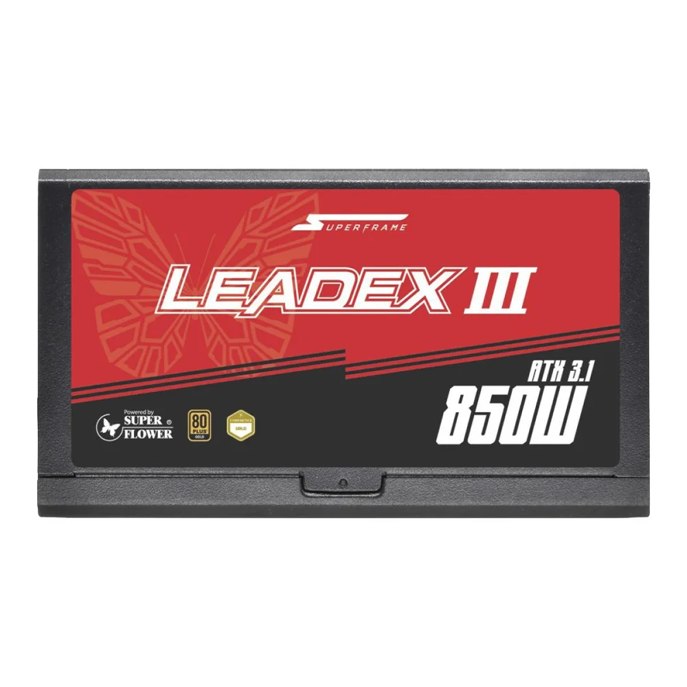 Imagem 2 de 5 do produto Fonte Superframe Leadex Iii Powered By Super Flower, 850w, 80 Plus Gold, Cybenetics Gold, Full Modular, Atx 3.1, Sf-850f14ge