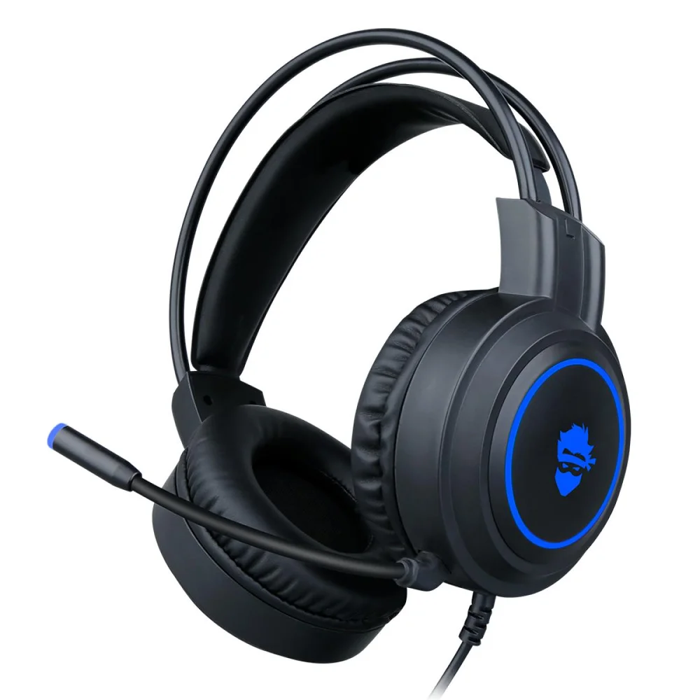 Imagem 2 de 5 do produto Headset Gamer Ninja Shadow, 3.5mm + Usb, PC, Rainbow, Drivers 50mm, Black, Gn-h02