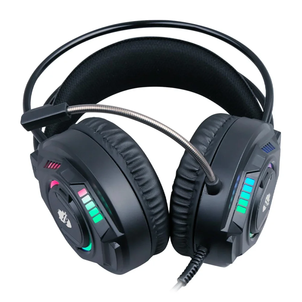 Imagem 4 de 4 do produto Headset Gamer Ninja Rainbow, 3.5mm + Usb, PC, RGB, Drivers 50mm, Black