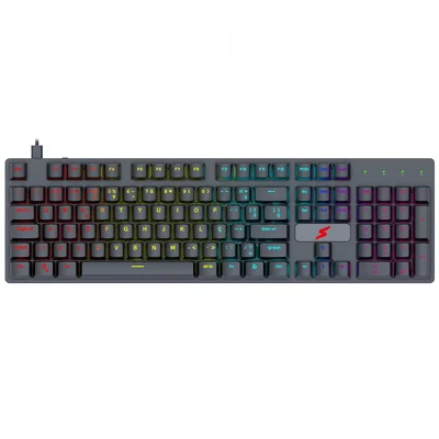 Teclado Gamer Superframe Striker, Rainbow, Switch Blue, Abnt2, Usb, Full Size, Preto, Sf-kb-stblfsbbuab