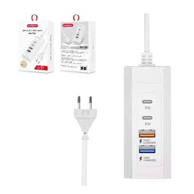 Carregador Celular Kabpom Ka-7153 2 Usb A + 2 Usb C Cabo 80cm