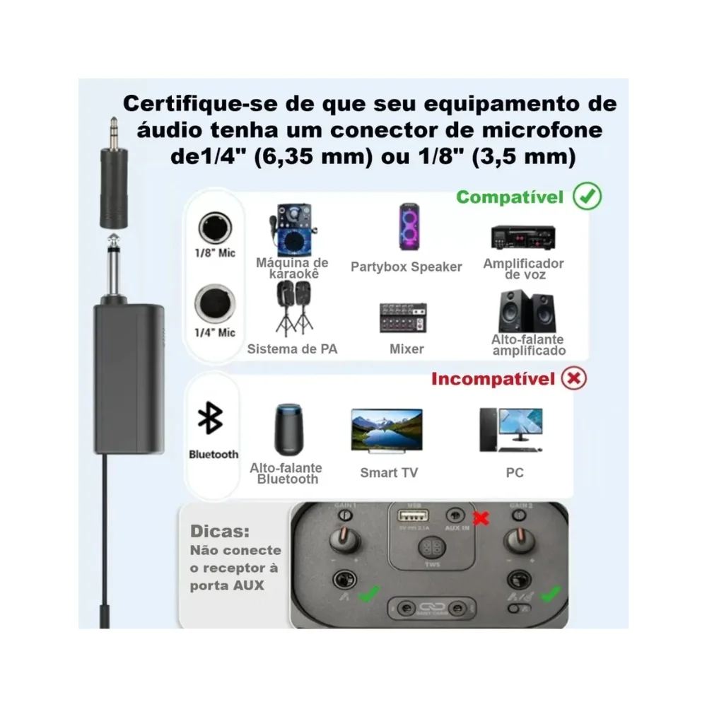 Imagem 2 de 5 do produto Microfone Leson Sem Fio Recarregável Duplo Party Voice
