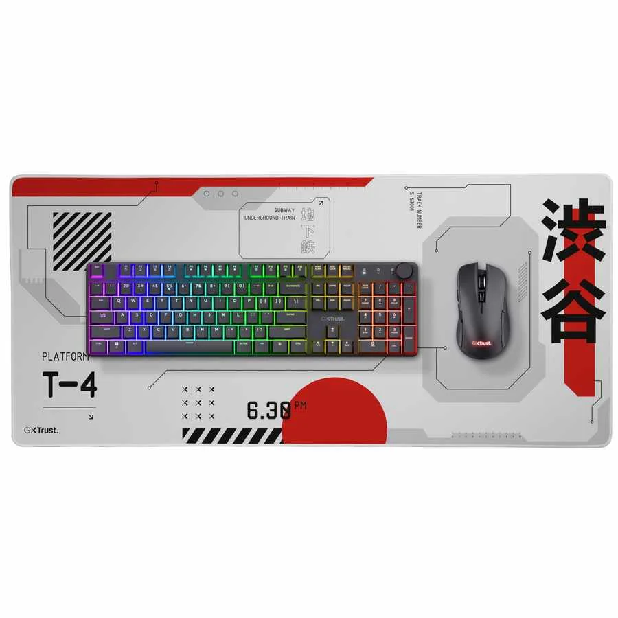 Imagem 2 de 5 do produto Mouse Pad Gamer Trust Japan White 900x400x3mm Antiderrapante